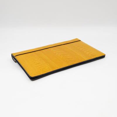 Tri-Color Diamond Clutch Ostrich Leather & Suede