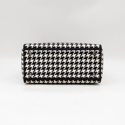 Lady D-Lite Embroidered Houndstooth Black White Canvas