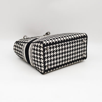 Lady D-Lite Embroidered Houndstooth Black White Canvas