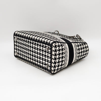 Lady D-Lite Embroidered Houndstooth Black White Canvas