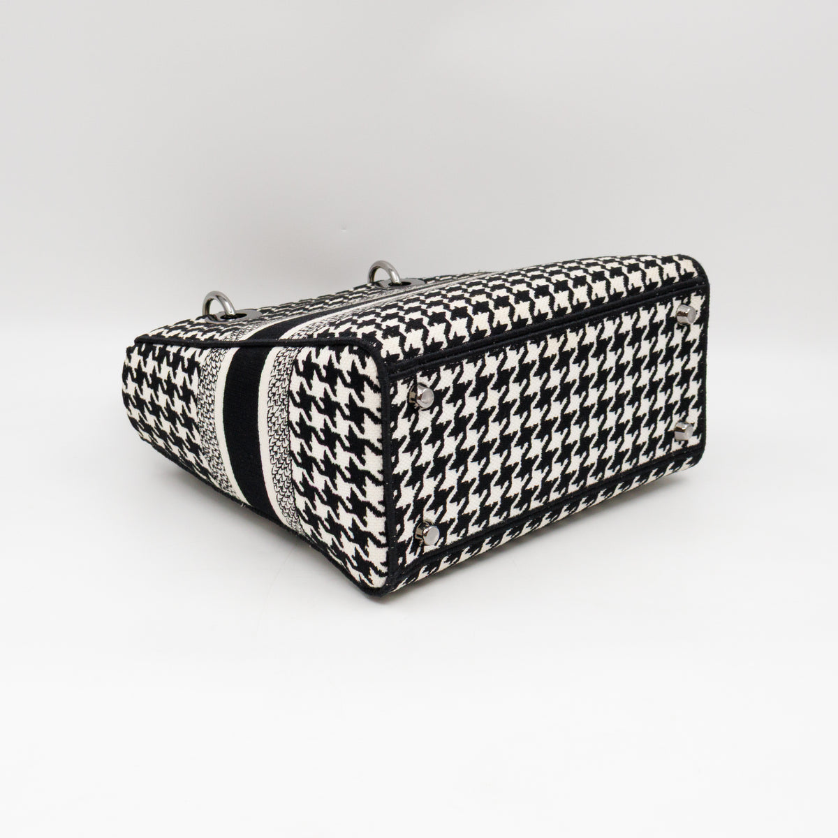 Lady D-Lite Embroidered Houndstooth Black White Canvas