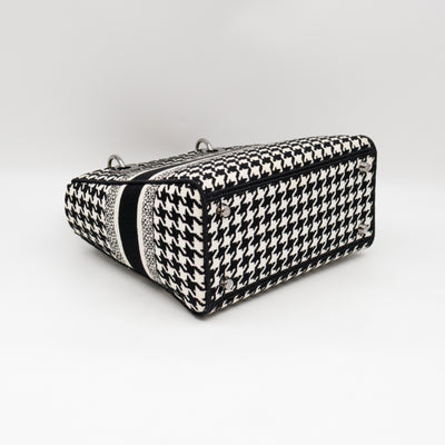 Lady D-Lite Embroidered Houndstooth Black White Canvas
