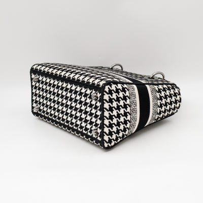 Lady D-Lite Embroidered Houndstooth Black White Canvas
