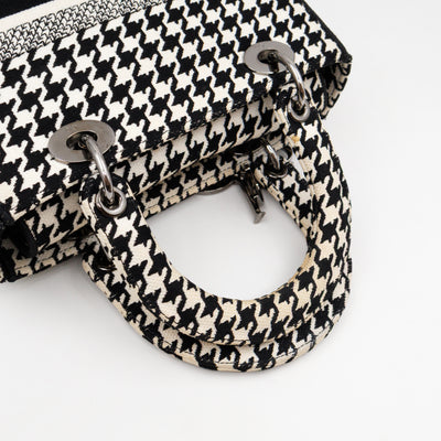 Lady D-Lite Embroidered Houndstooth Black White Canvas