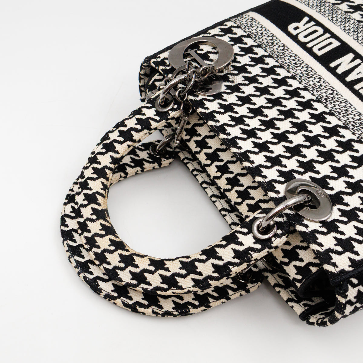 Lady D-Lite Embroidered Houndstooth Black White Canvas
