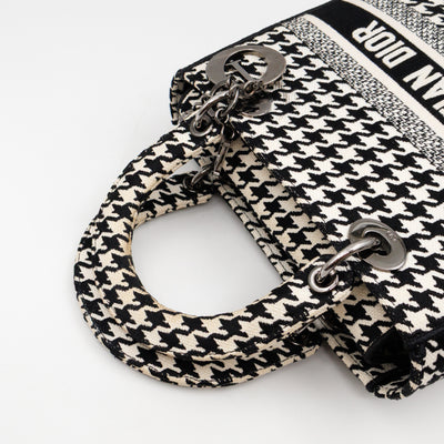 Lady D-Lite Embroidered Houndstooth Black White Canvas
