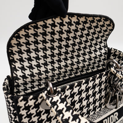 Lady D-Lite Embroidered Houndstooth Black White Canvas