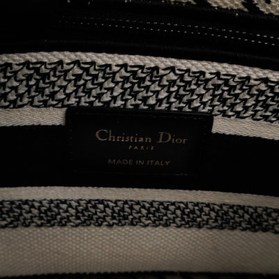 Lady D-Lite Embroidered Houndstooth Black White Canvas