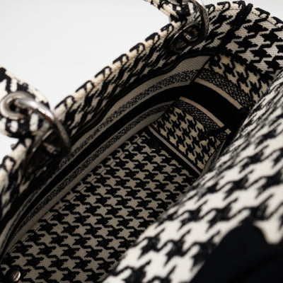Lady D-Lite Embroidered Houndstooth Black White Canvas
