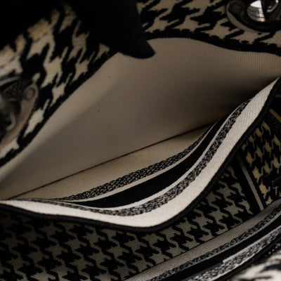 Lady D-Lite Embroidered Houndstooth Black White Canvas