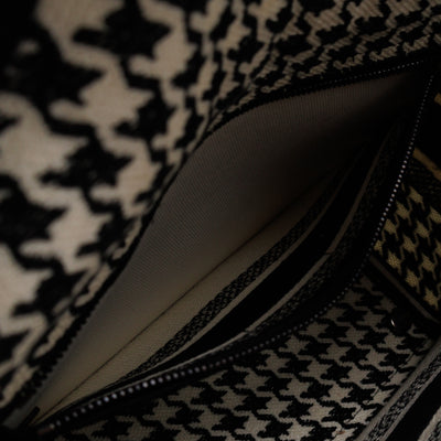 Lady D-Lite Embroidered Houndstooth Black White Canvas