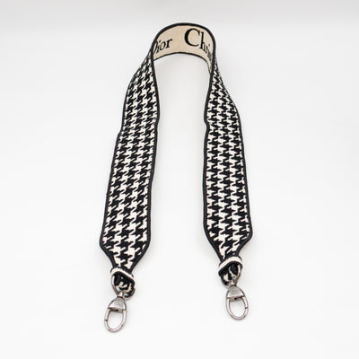 Lady D-Lite Embroidered Houndstooth Black White Canvas