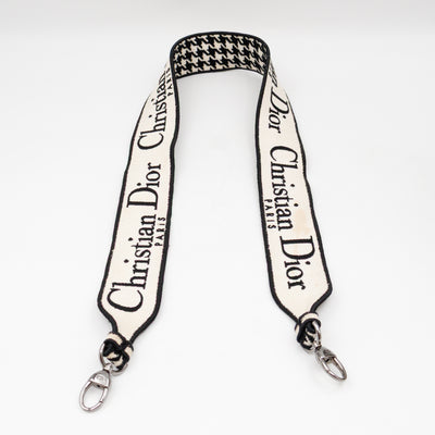 Lady D-Lite Embroidered Houndstooth Black White Canvas