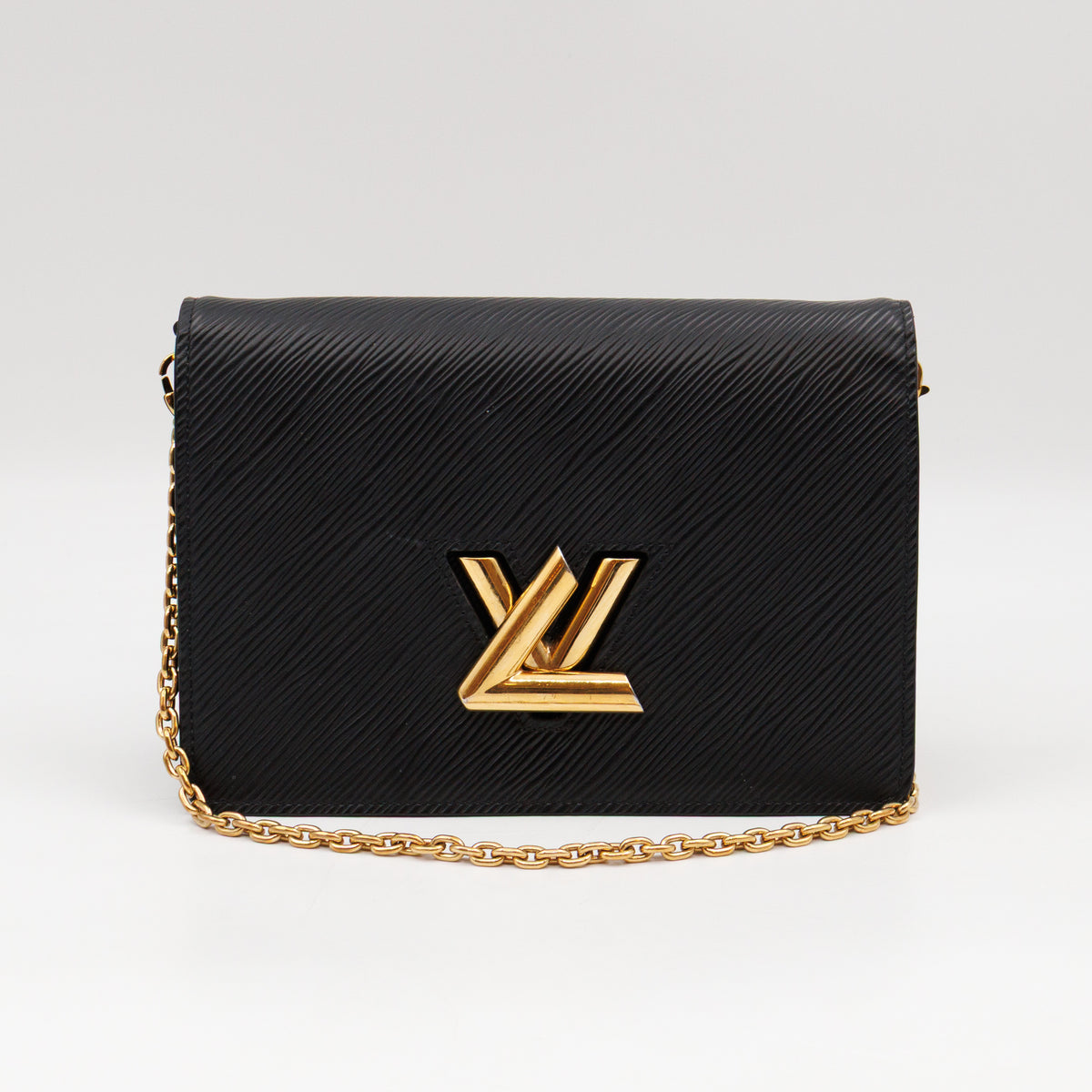 Twist Belt Chain Wallet Epi Leather Black