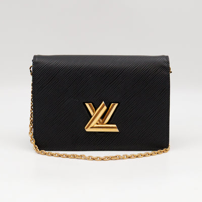 Twist Belt Chain Wallet Epi Leather Black