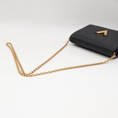 Twist Belt Chain Wallet Epi Leather Black