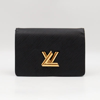 Twist Belt Chain Wallet Epi Leather Black