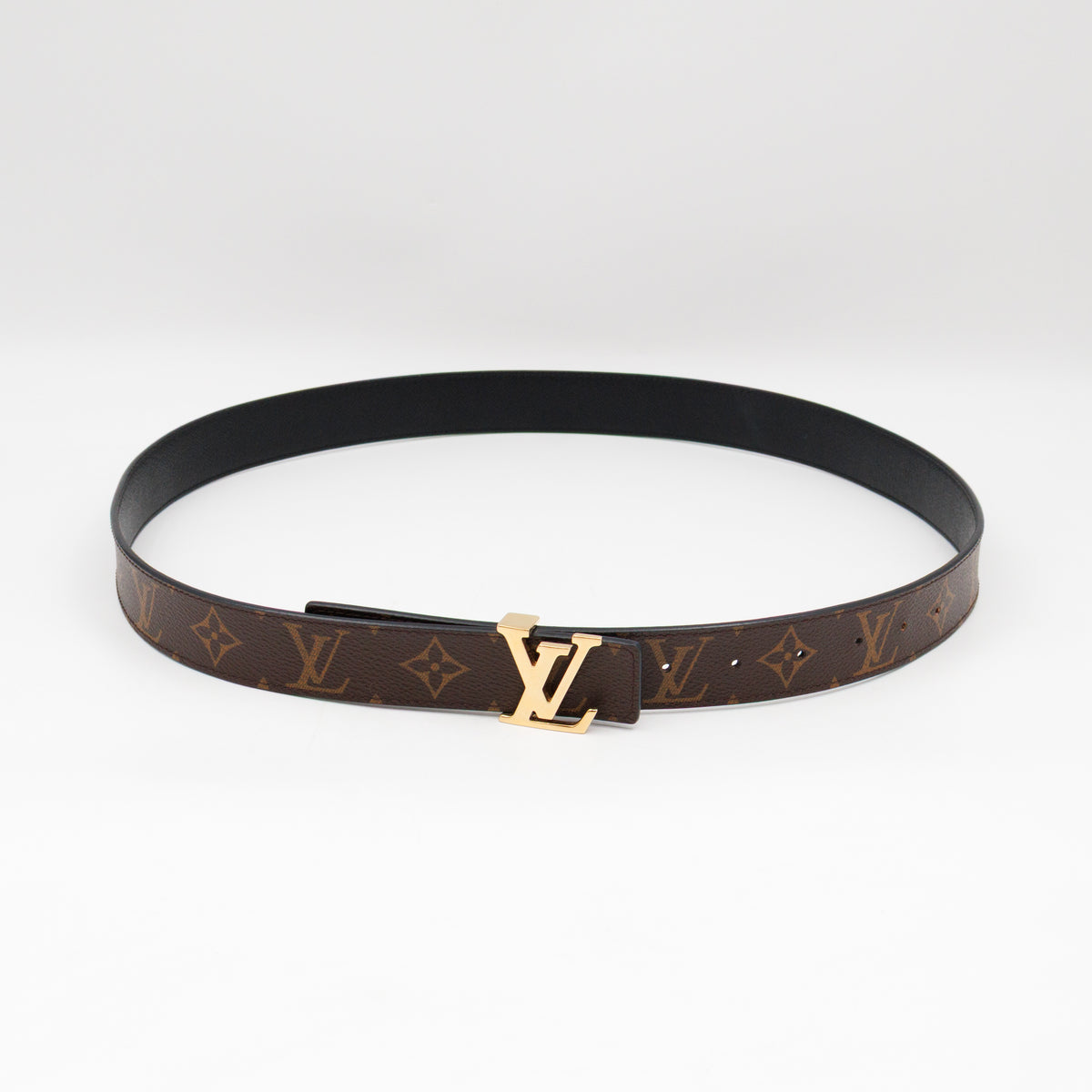 Initials Reversible Belt Monogram Black 95 cm