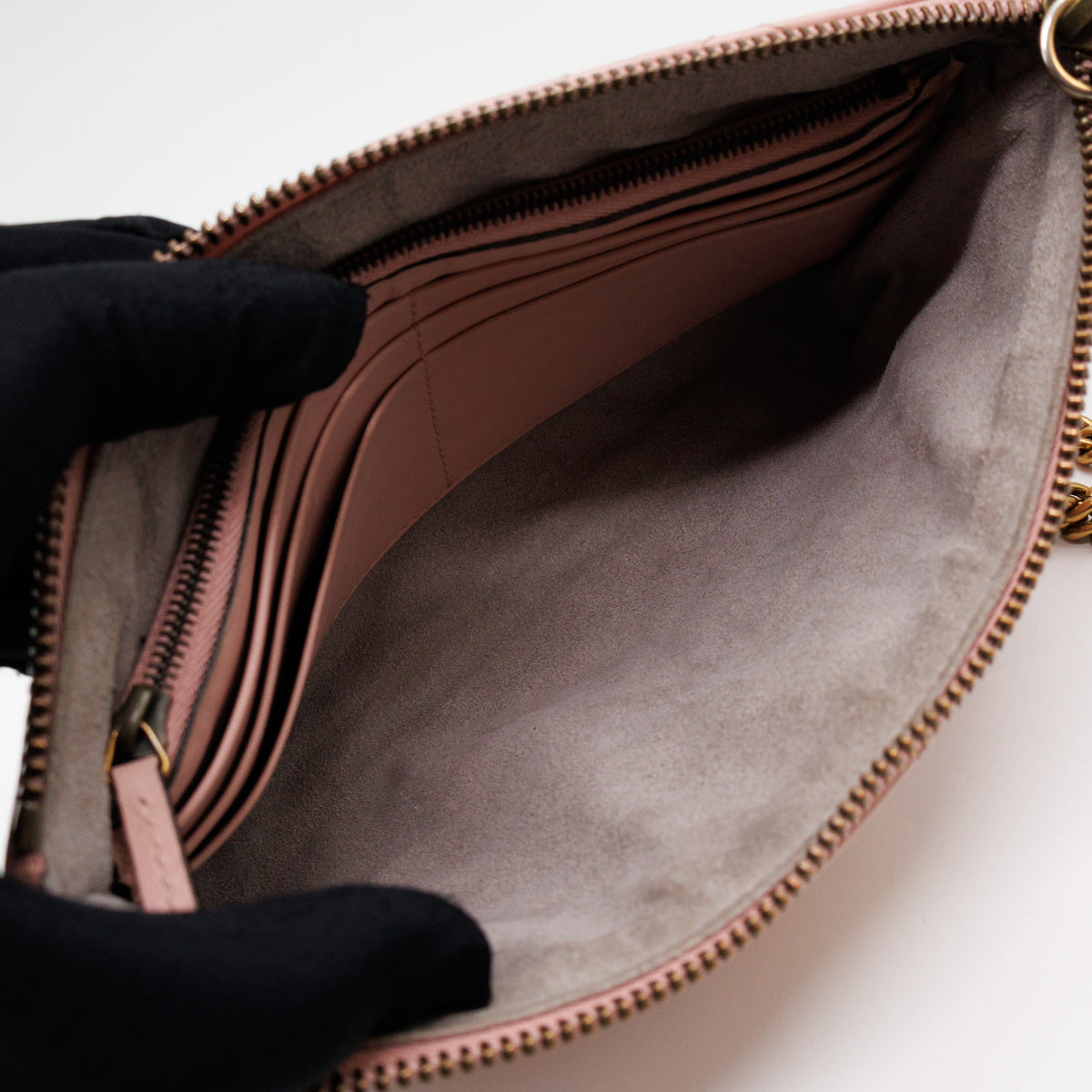 GG Marmont Chain Wallet Pink Leather