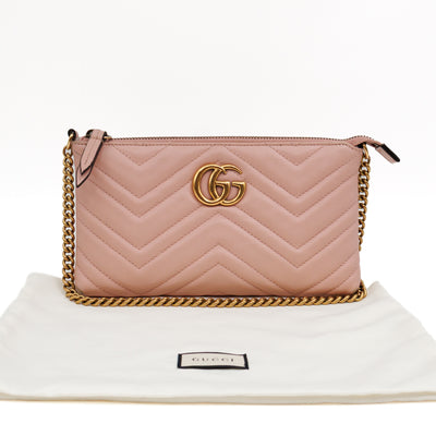GG Marmont Chain Wallet Pink Leather