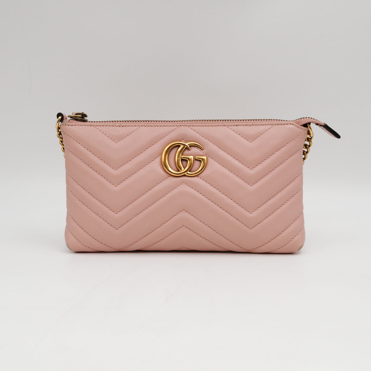 GG Marmont Chain Wallet Pink Leather
