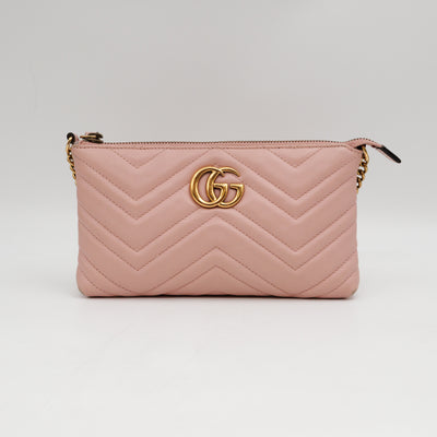 GG Marmont Chain Wallet Pink Leather