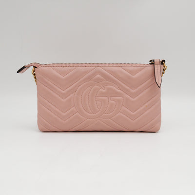 GG Marmont Chain Wallet Pink Leather