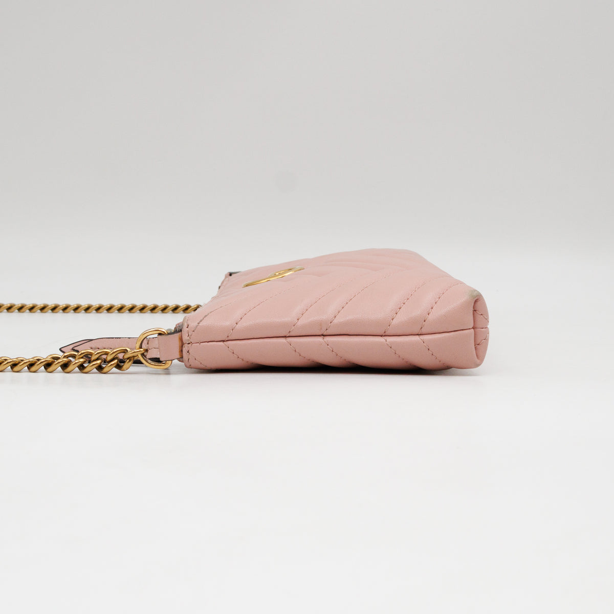 GG Marmont Chain Wallet Pink Leather
