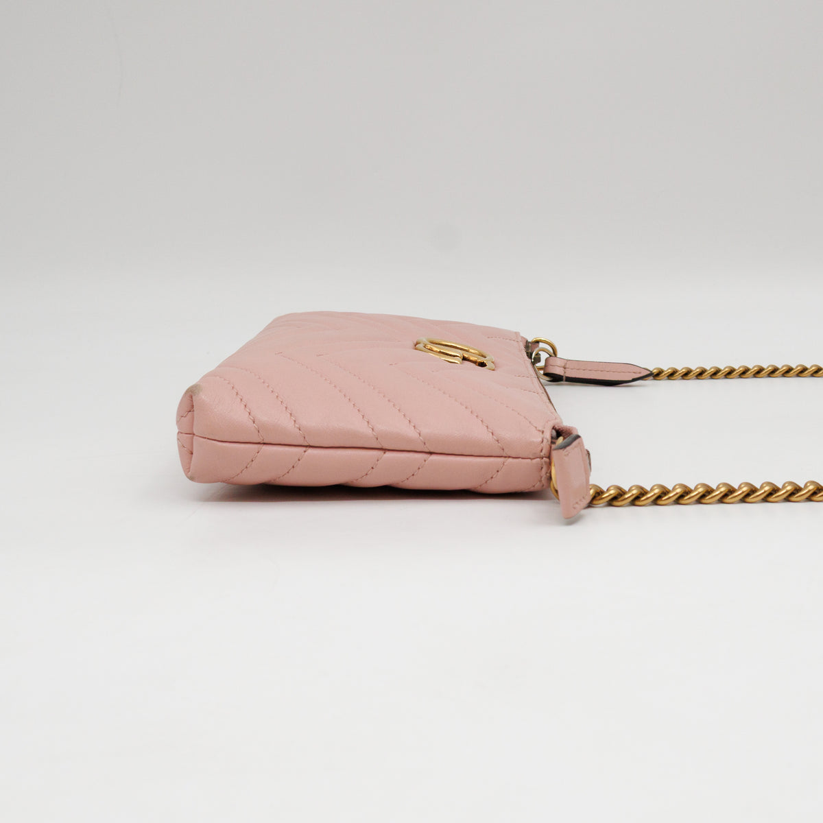 GG Marmont Chain Wallet Pink Leather
