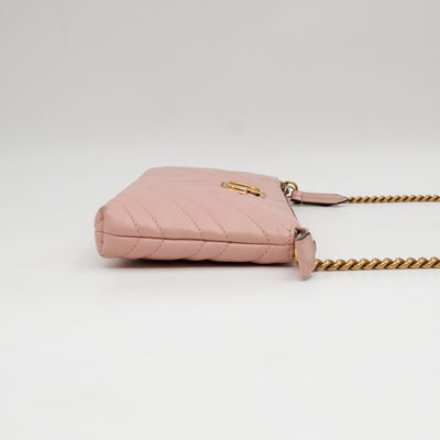 GG Marmont Chain Wallet Pink Leather