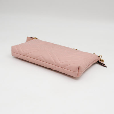 GG Marmont Chain Wallet Pink Leather