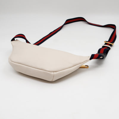 Web Logo Belt Bag White Leather