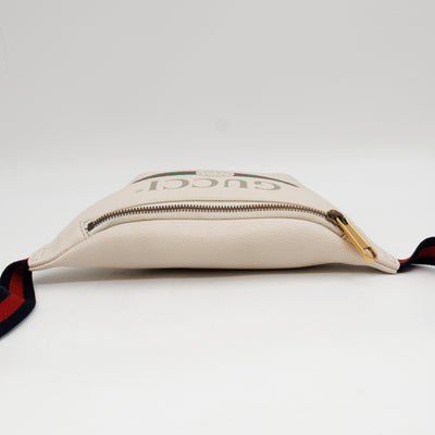 Web Logo Belt Bag White Leather