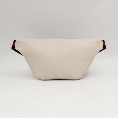 Web Logo Belt Bag White Leather