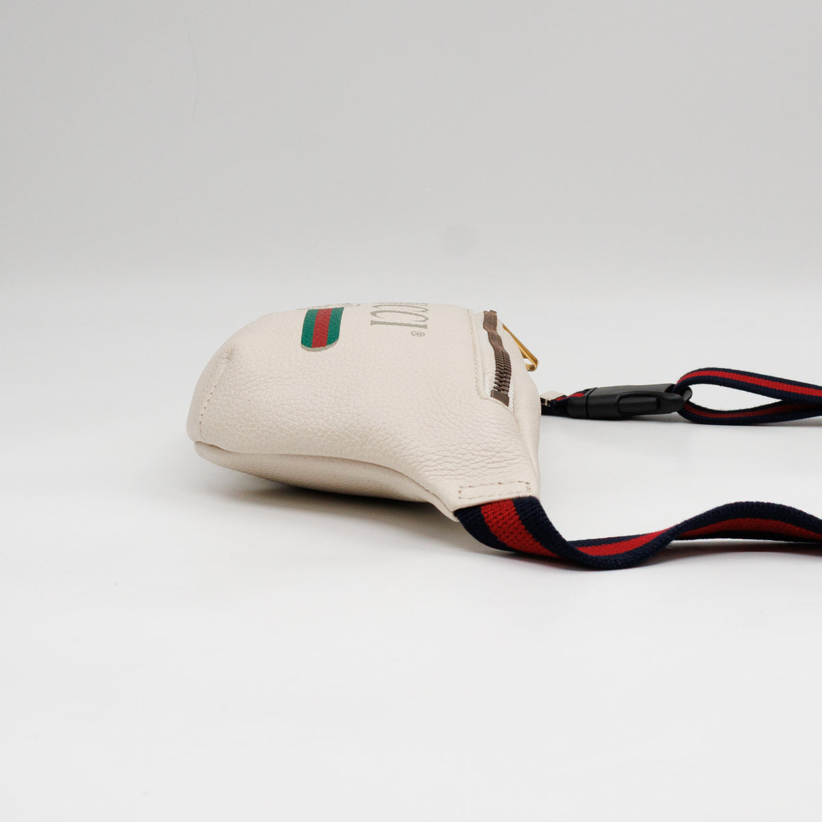 Web Logo Belt Bag White Leather
