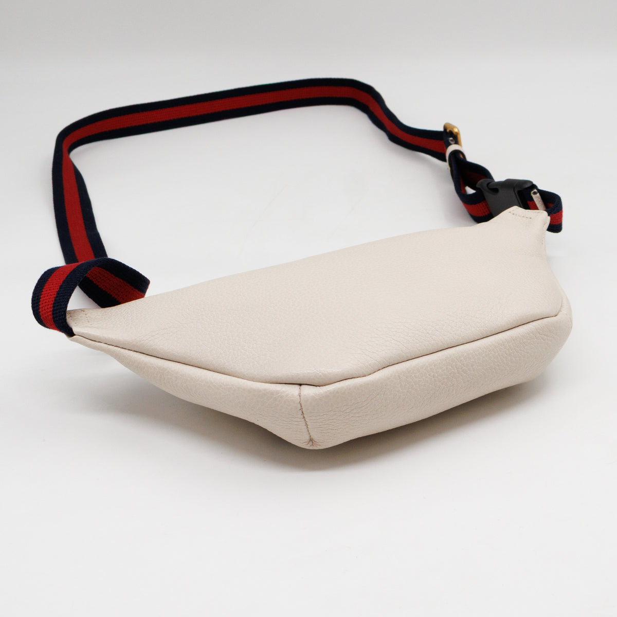 Web Logo Belt Bag White Leather