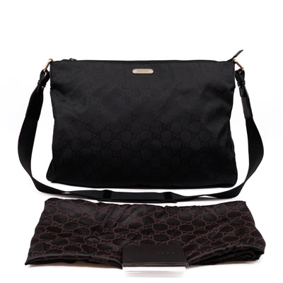 Large GG Canvas Messenger Bag Black