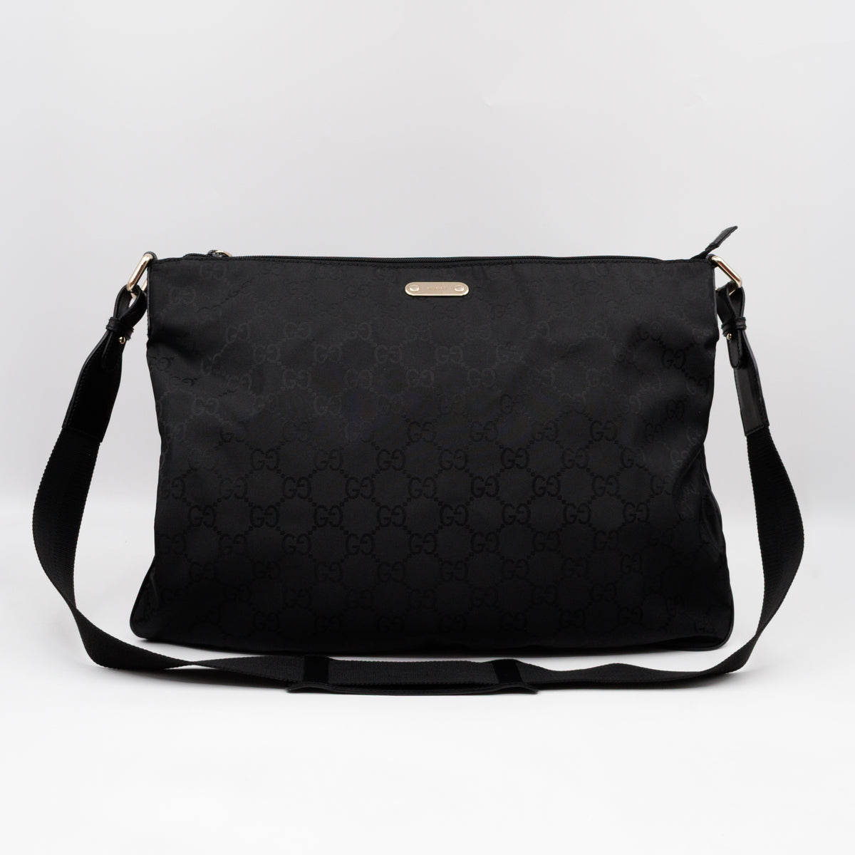 Large GG Canvas Messenger Bag Black