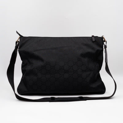 Large GG Canvas Messenger Bag Black