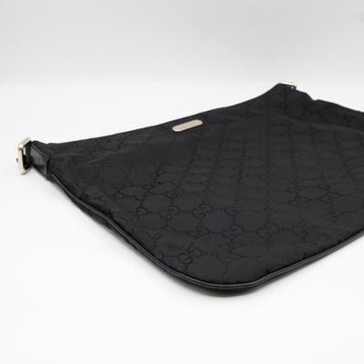 Large GG Canvas Messenger Bag Black