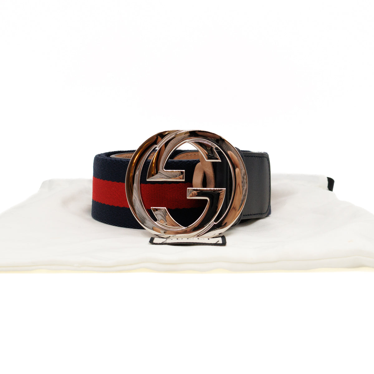 Interlocking G Buckle Fabric Belt 90 cm