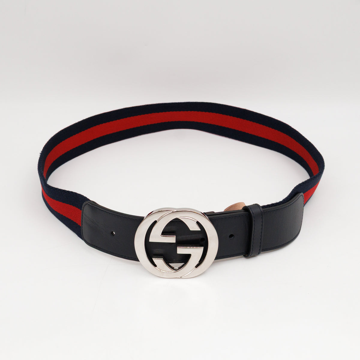 Interlocking G Buckle Fabric Belt 90 cm