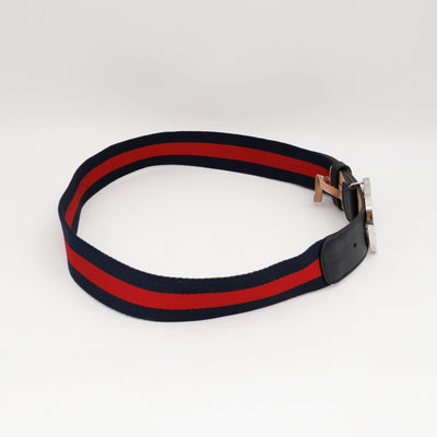 Interlocking G Buckle Fabric Belt 90 cm