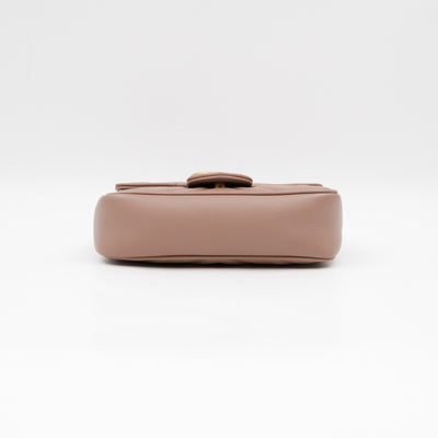 GG Marmont Super Mini Flap Bag Dusty Pink Leather