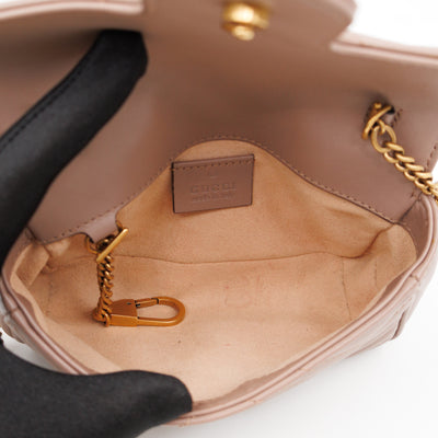 GG Marmont Super Mini Flap Bag Dusty Pink Leather