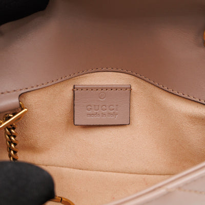 GG Marmont Super Mini Flap Bag Dusty Pink Leather