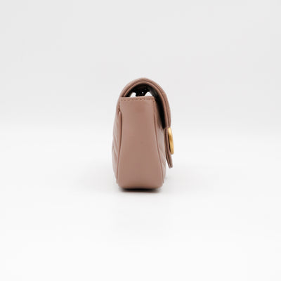 GG Marmont Super Mini Flap Bag Dusty Pink Leather