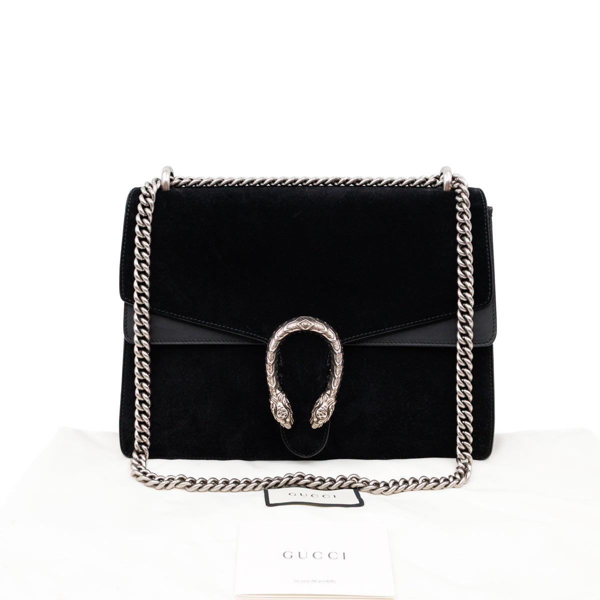 Dionysus Medium Black Suede Leather