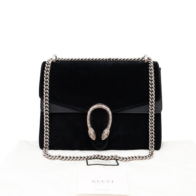 Dionysus Medium Black Suede Leather