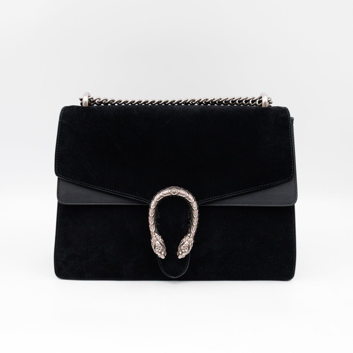 Dionysus Medium Black Suede Leather